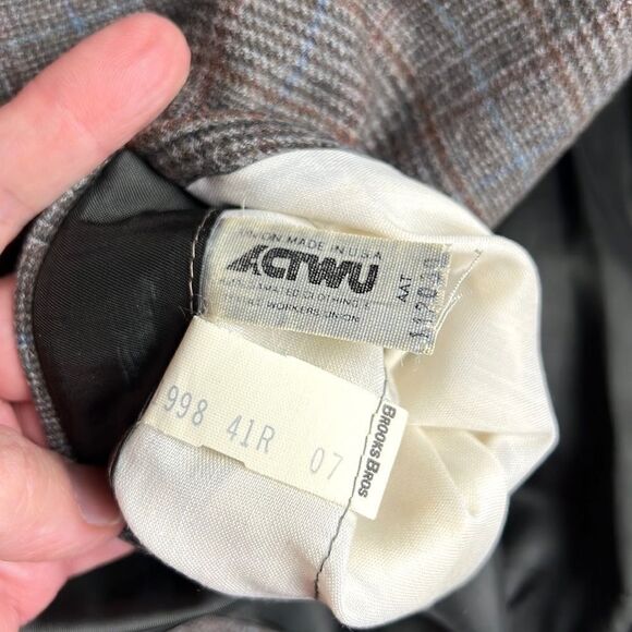 Brooks Brothers Vintage Glen Check Single Breasted Blazer Sport Coat 41R - Picture 16 of 16